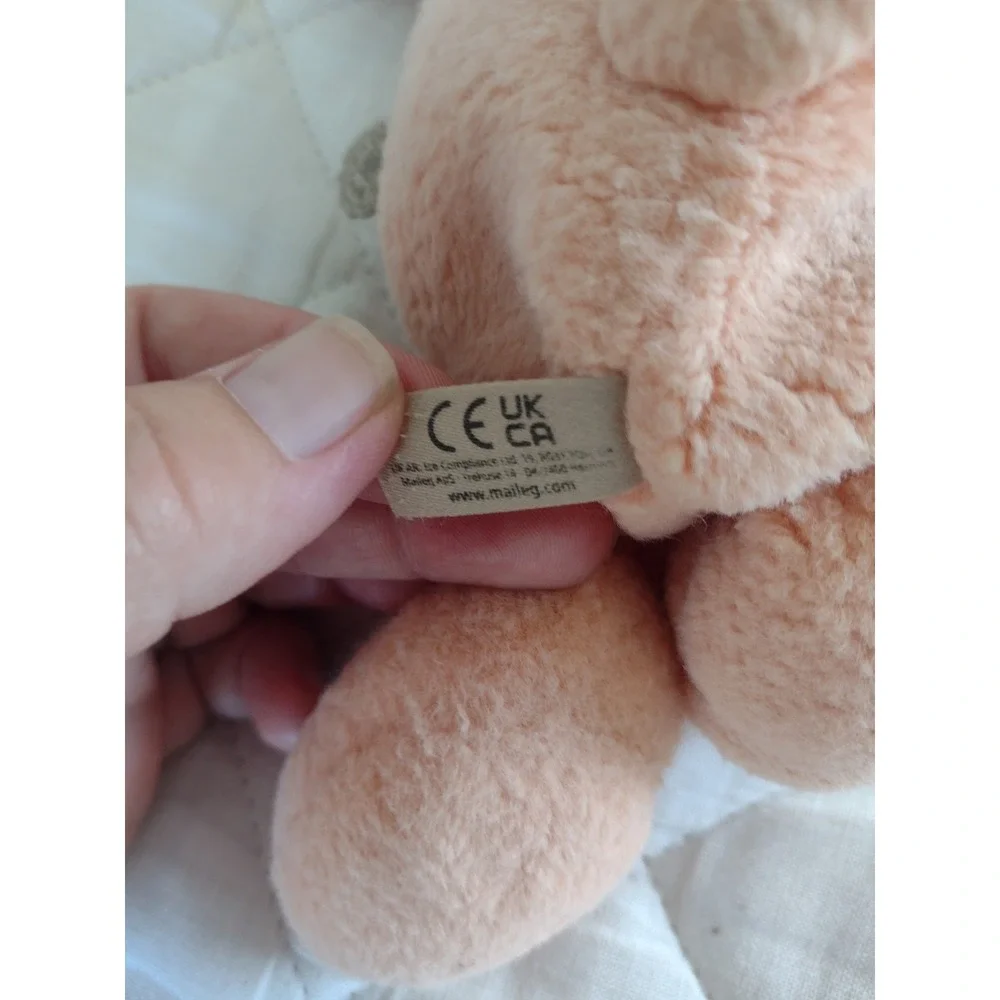 Maileg Soft Bunny Rabbit Plush Peach Stuffed Animal Easter Lovey Luxury 10 Inch